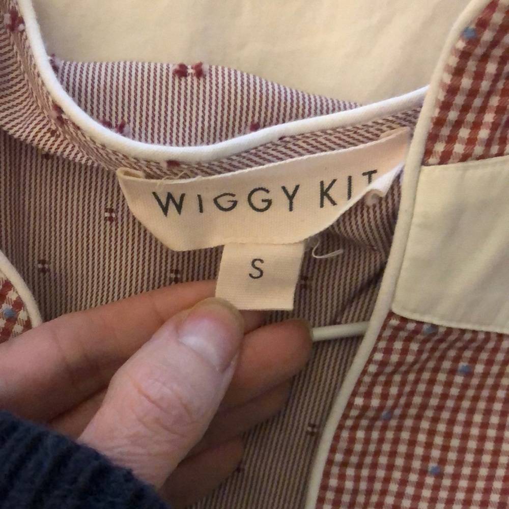 Wiggy Kit blouse Swiss dot with gingham - Picture 3 of 6
